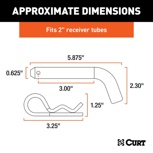 Curt  5/8 Hitch Pin (2 Receiver, Zinc, Packaged)