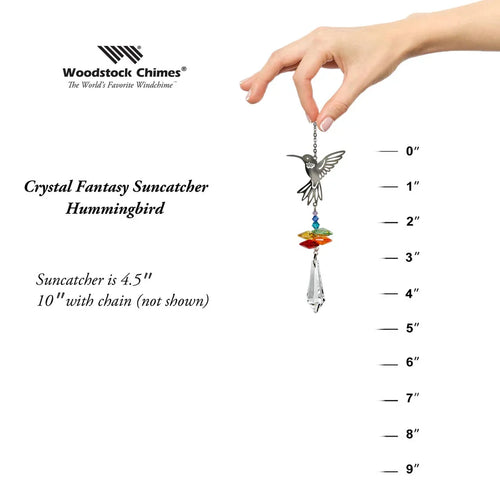 Woodstock Chimes Crystal Fantasy Suncatcher - Hummingbird (4.5)