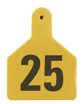 Z Tags Calf Ear Tags Yellow Numbered 1-25