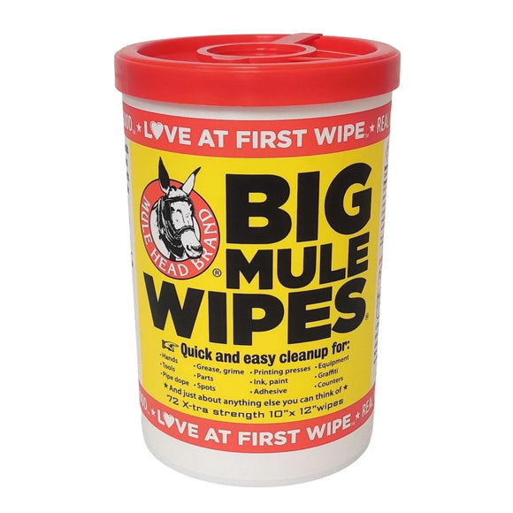 Mule Head Brand Big Mule Wipes 10 x12 Heavy Duty Cleaning Wipe 72 Count (10 x12)