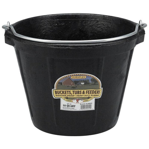 LITTLE GIANT DURAFLEX RUBBER ROUND BUCKET (10 QT, BLACK)